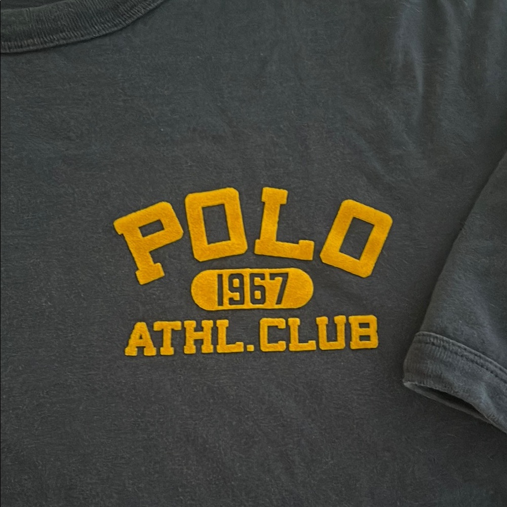 Ralph Lauren Navy Tee with Yellow Logo